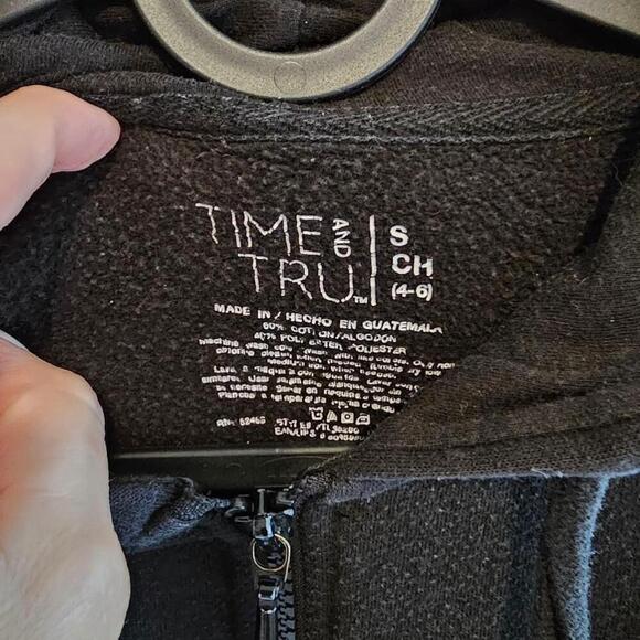 Women's Time and Tru Black Zip Up Hoodie Size S - Picture 4 of 5